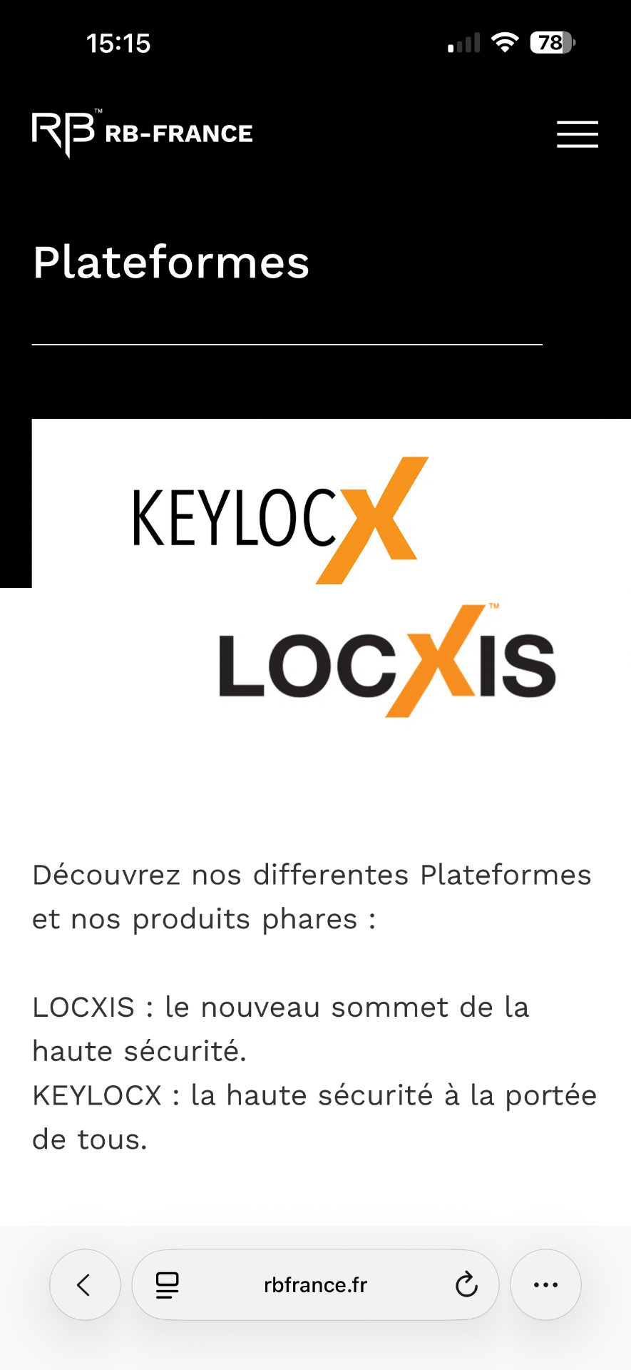 Logos des plateformes de haute sécurité KeyLocX et LocXis de RB-LOCKS